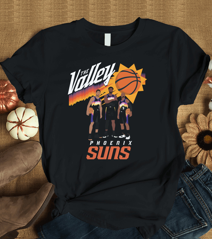 The Valley Phoenix Suns Basketball Trio with Sunburst T-Shirt