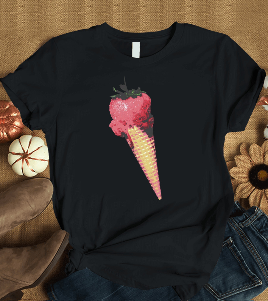Strawberry Ice Cream Cone Fusion T-Shirt