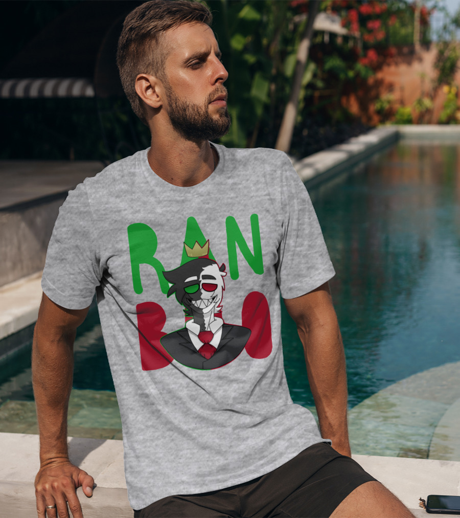 Ranboo Crowned Character In Red Green Black Color Scheme T-Shirt