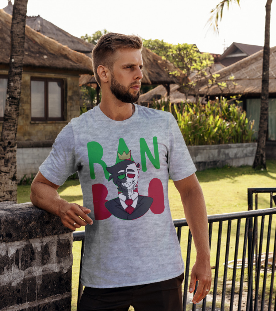 Ranboo Crowned Character In Red Green Black Color Scheme T-Shirt