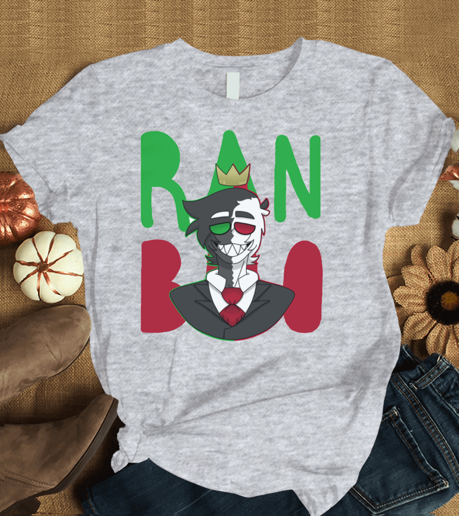 Ranboo Crowned Character In Red Green Black Color Scheme T-Shirt