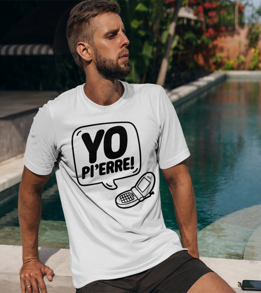 YO Pi'erre Flip Phone Retro Vibe T-Shirt