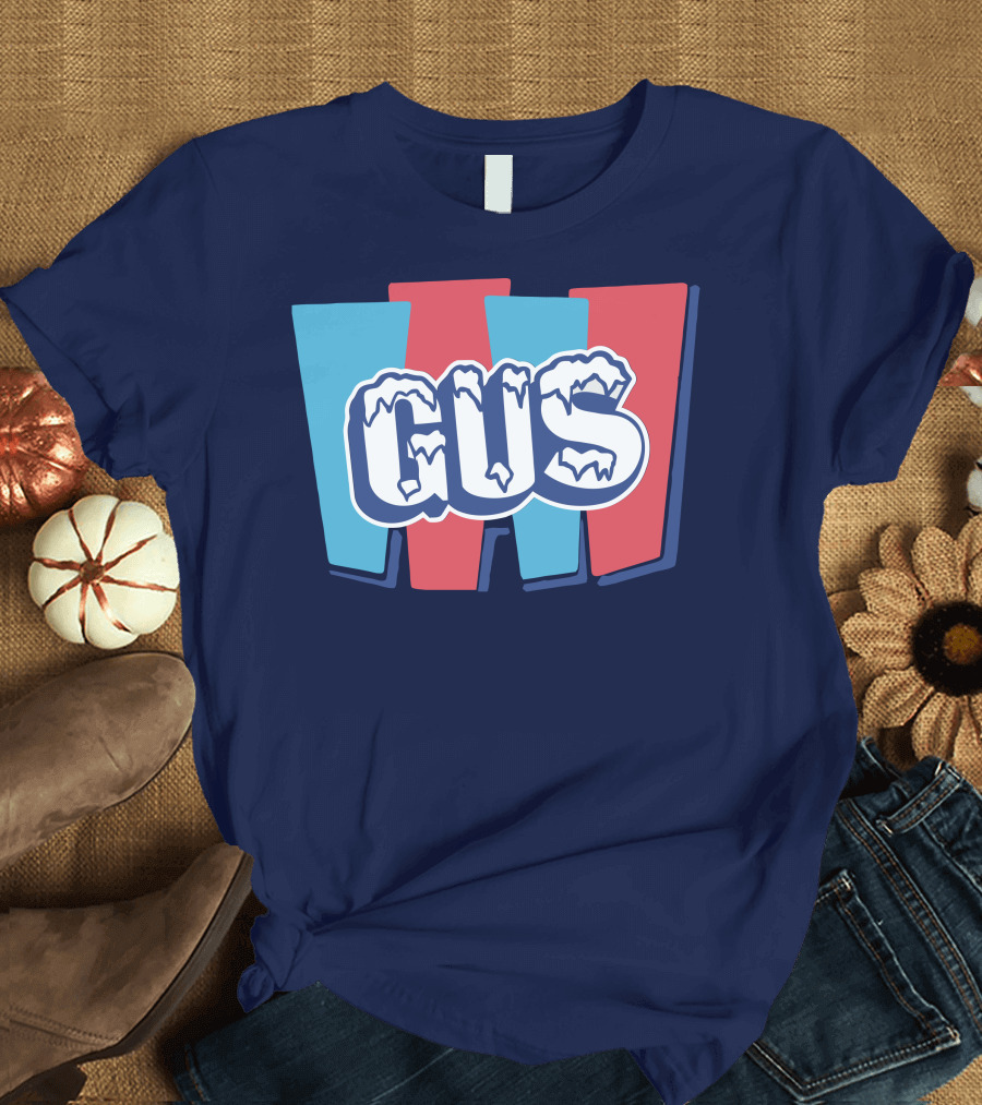 Gus Johnson Ice Style Frosted Text Winter Colors T-Shirt