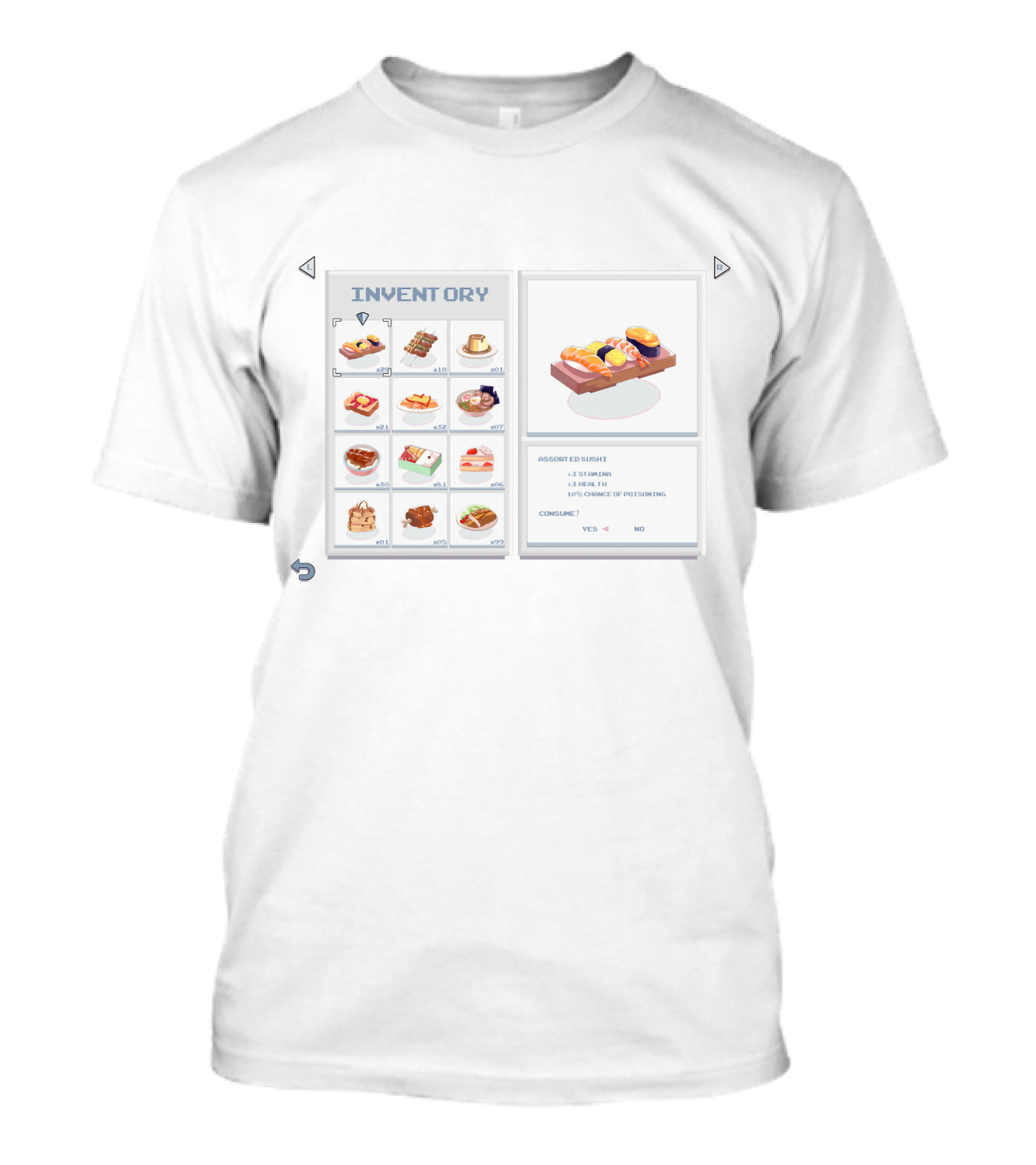 Bibisama Sushi Inventory Assorted Nigiri 12 Portions 4% Risk Yes No T-Shirt