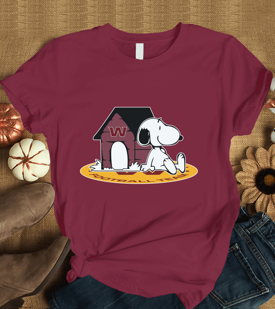 Washington Football Team Snoopy Doghouse Now and Forever T-Shirt