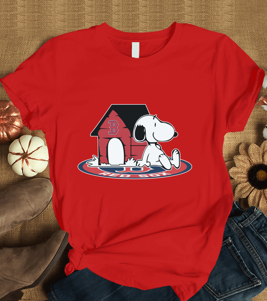 Boston Red Sox Snoopy Fan Now And Forever T-Shirt