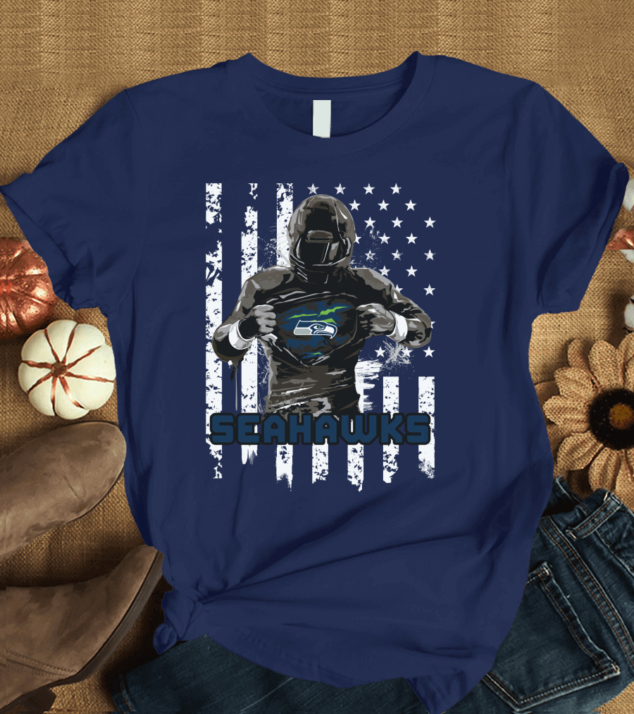 SEATTLE SEAHAWKS PLAYER PRIDE FLAG T-Shirt