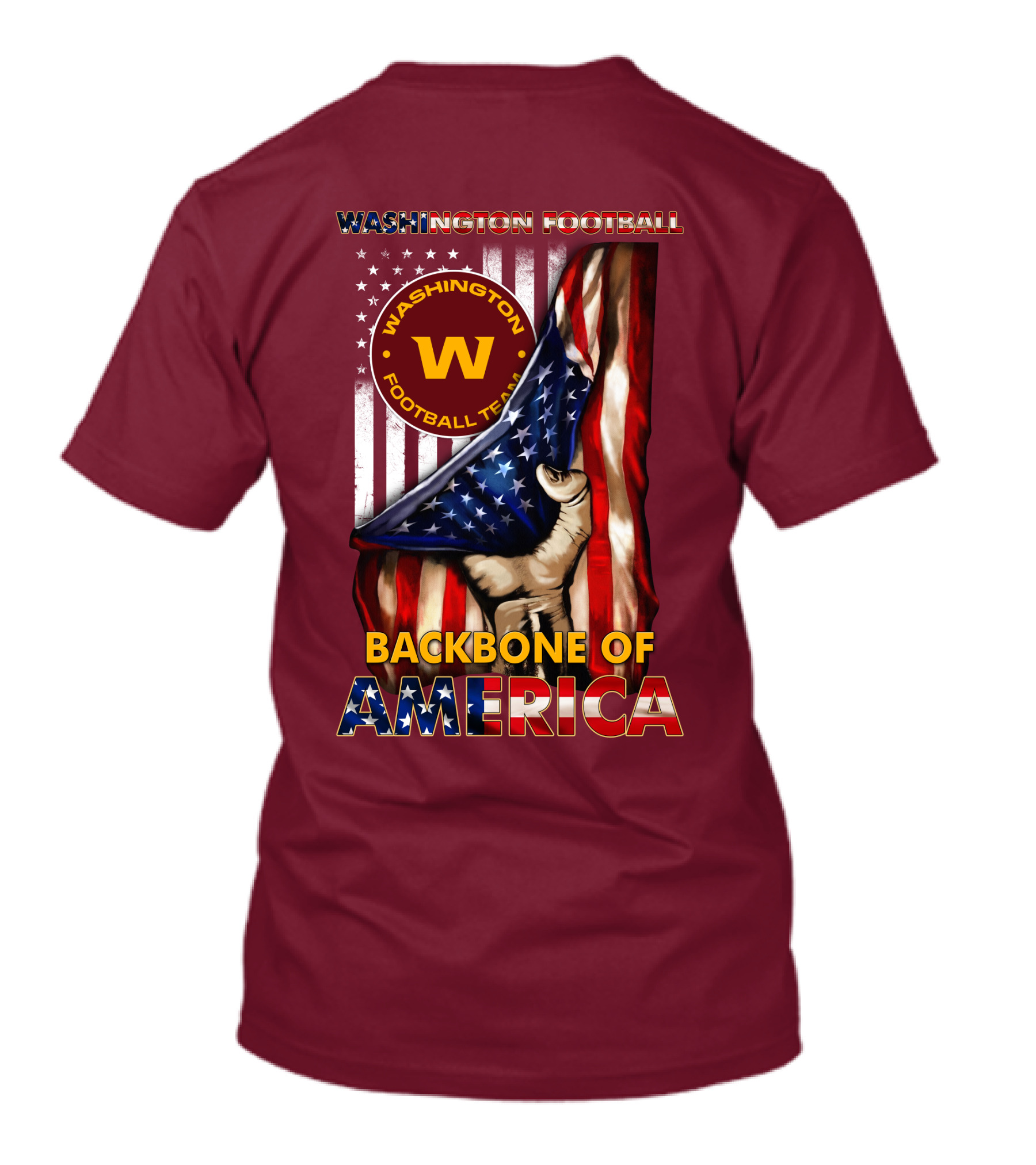 Washington Football Team Backbone Of America Stars And Stripes W T-Shirt