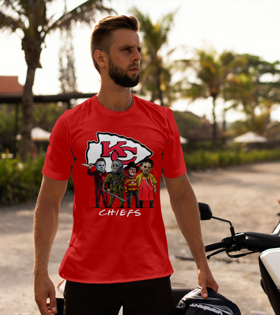 Kansas City Chiefs Halloween Slasher Squad Horror Team T-Shirt