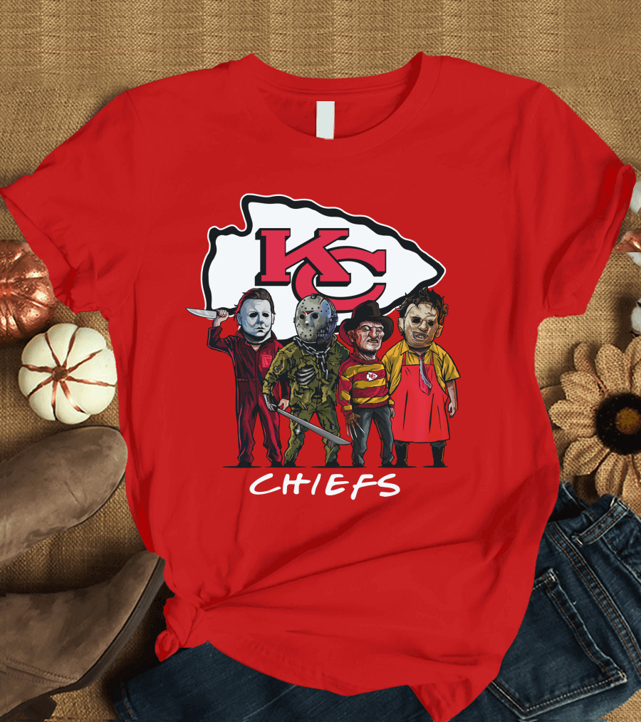 Kansas City Chiefs Halloween Slasher Squad Horror Team T-Shirt