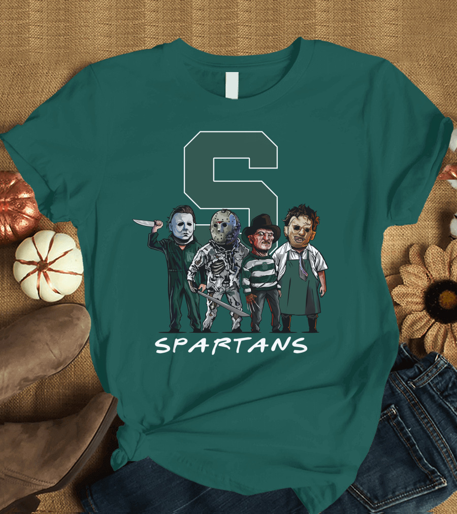 Halloween Slasher Squad Michigan State Spartans Monsters T-Shirt