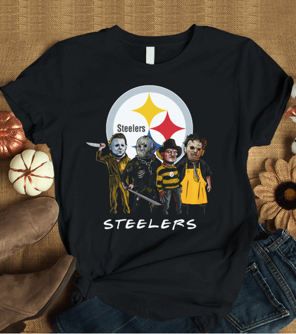 T-Shirt: Pittsburgh Steelers Halloween Slasher Squad Team Characters T-Shirt Pittsburgh Steelers Halloween Slasher Squad Team Characters T-Shirt