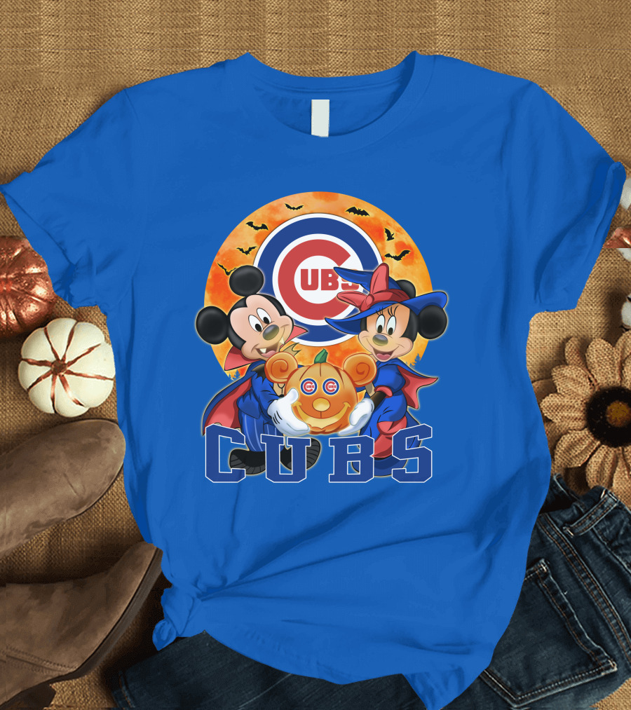 Chicago Cubs Mickey Mouse Minnie Mouse Halloween Pumpkin Magic T-Shirt