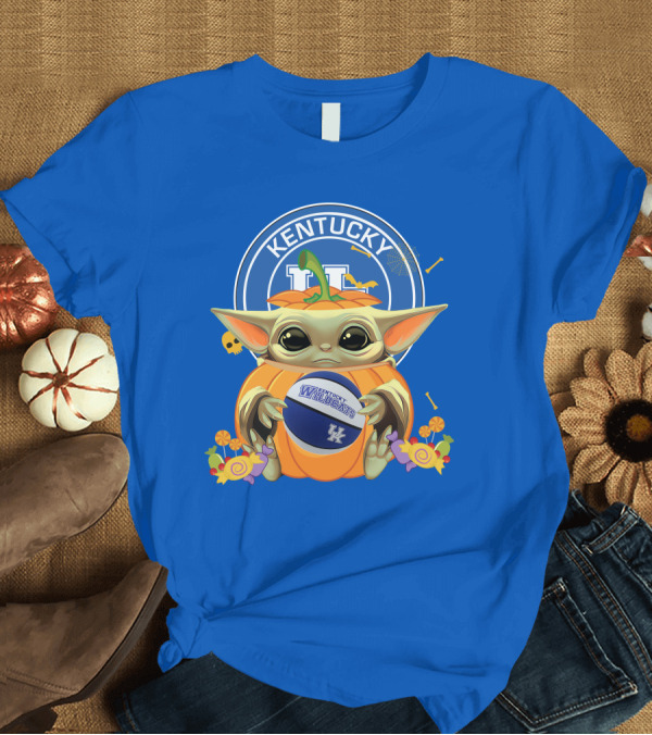 T-Shirt: Halloween Pumpkin Baby Yoda Hug Kentucky Wildcats Basketball T-Shirt Halloween Pumpkin Baby Yoda Hug Kentucky Wildcats Basketball T-Shirt