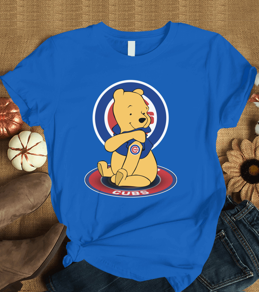 Chicago Cubs Pooh Bear Crossover Logo T-Shirt