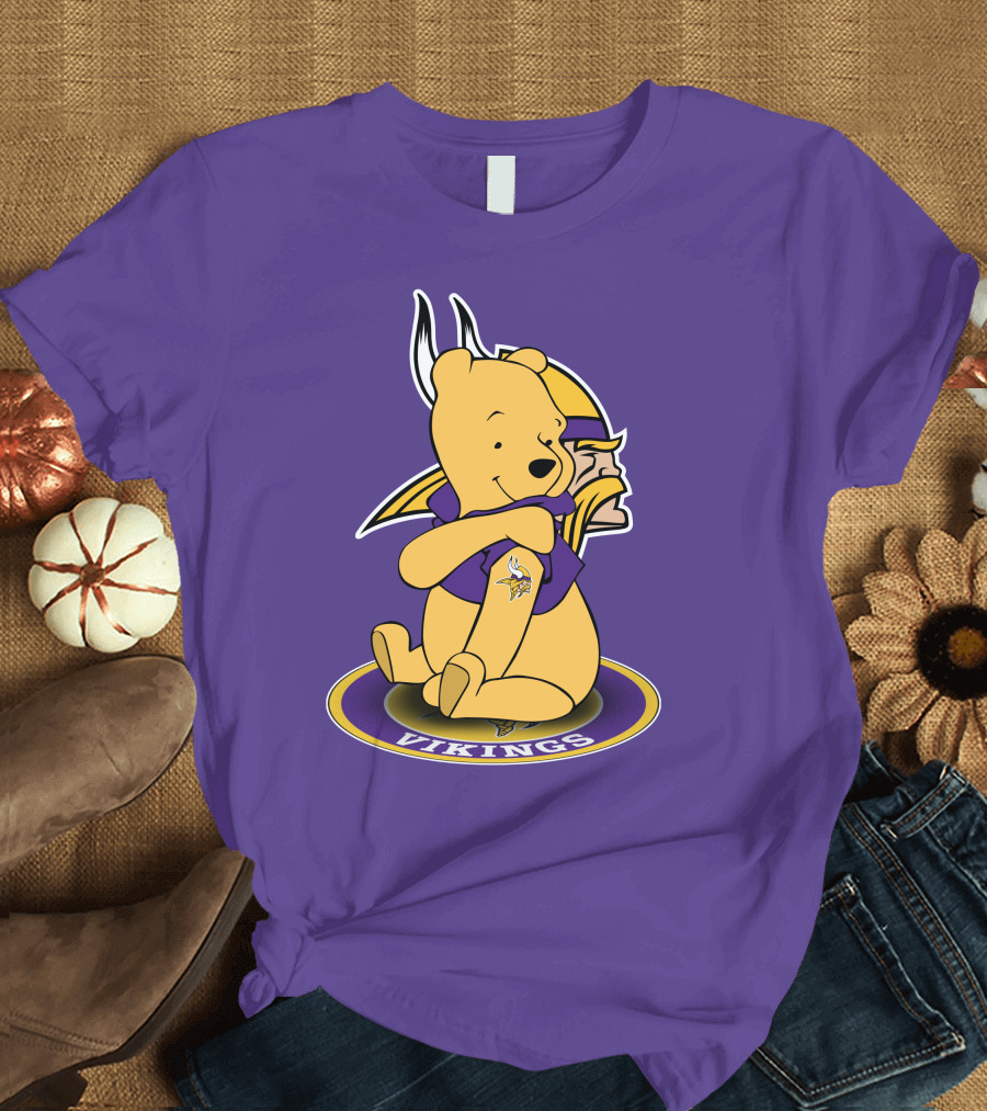 Winnie the Pooh Minnesota Vikings Crossover Fans T-Shirt