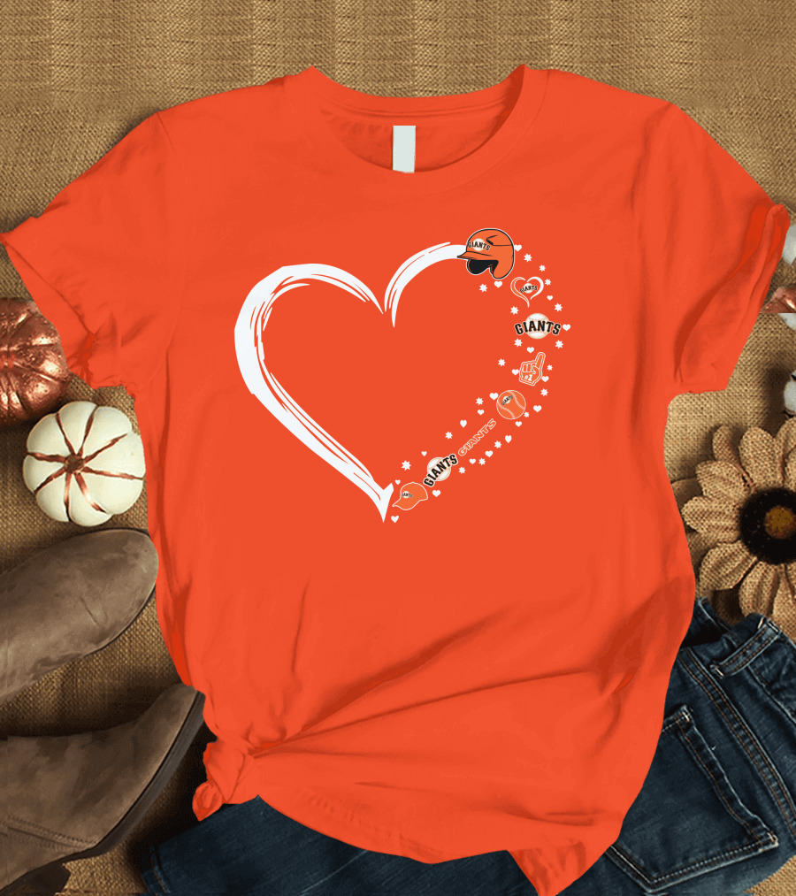 San Francisco Giants Heart Love Stars Giants Baseball Fan Giants Hat T-Shirt