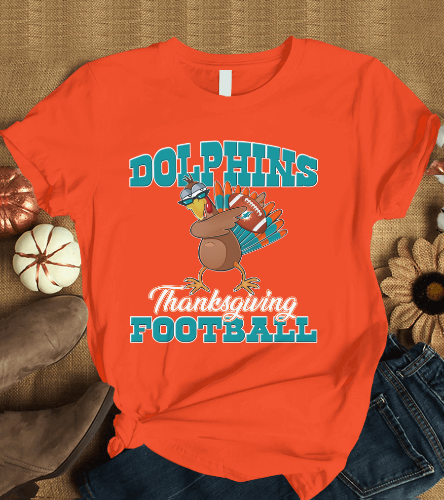 Dolphins Thanksgiving Football Turkey T-Shirt