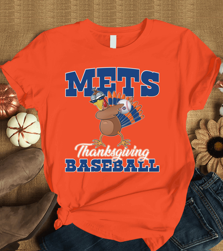 Mets Thanksgiving Baseball Turkey T-Shirt