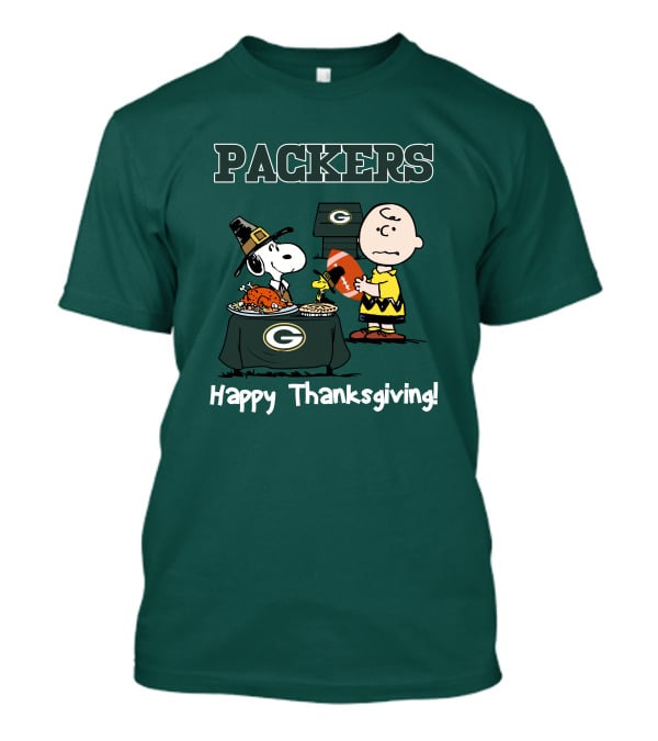 Packers Snoopy Charlie Brown Happy Thanksgiving T-Shirt