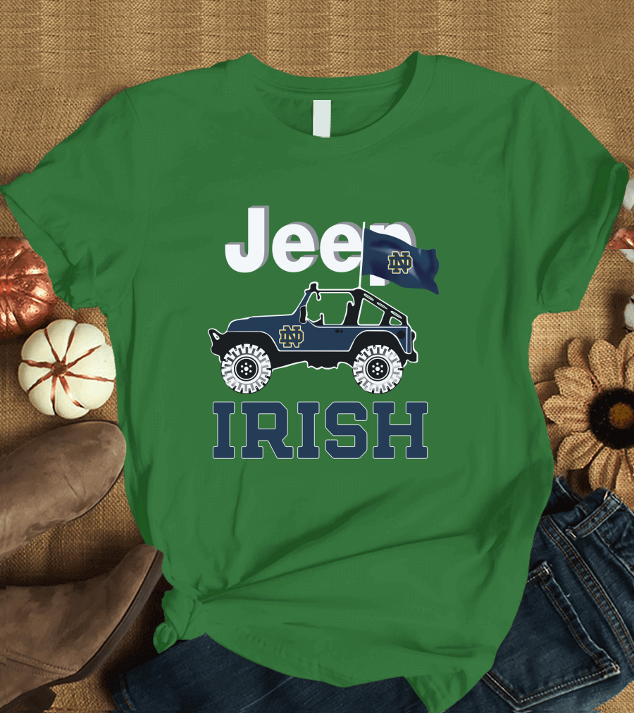 Jeep Notre Dame Fighting Irish Flag T-Shirt