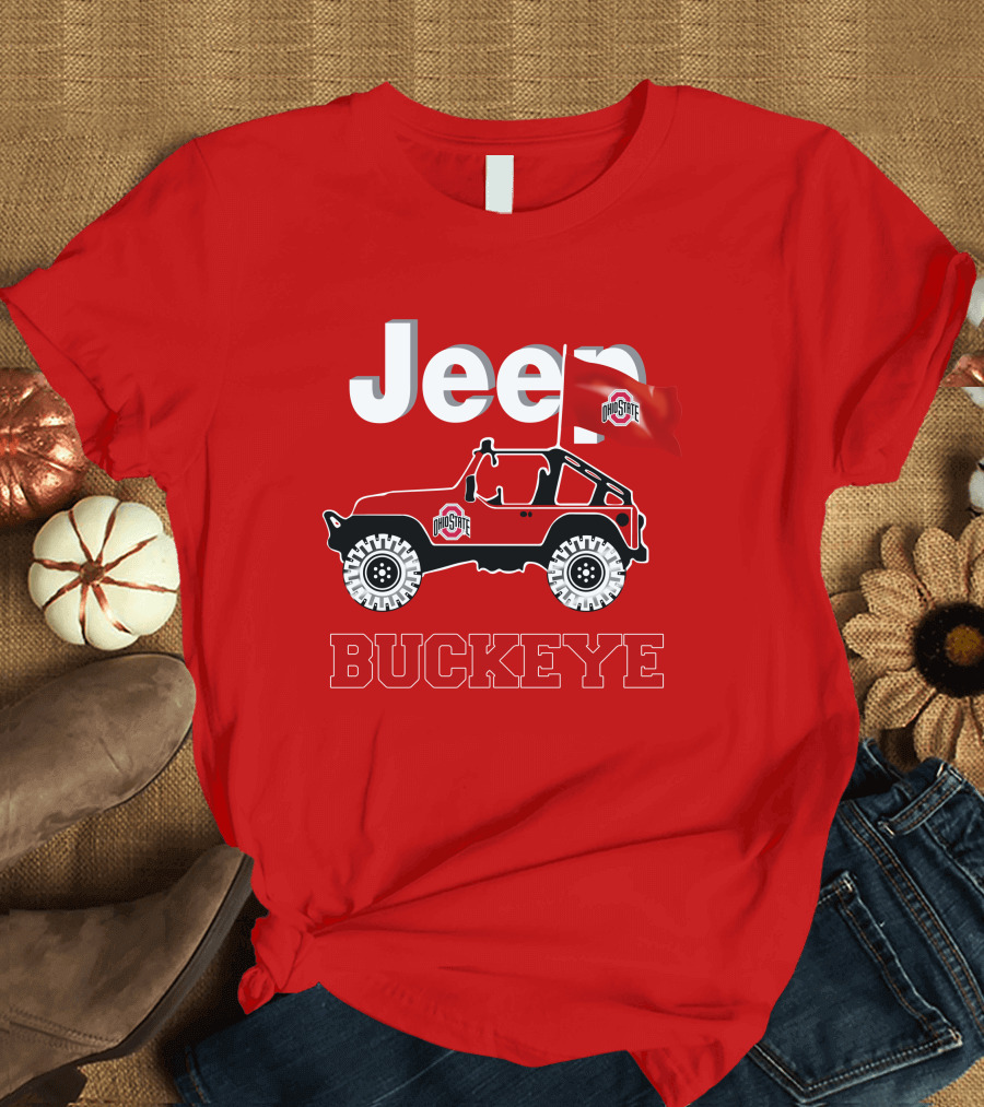 Jeep Ohio State Buckeye Red Flag Adventure T-Shirt