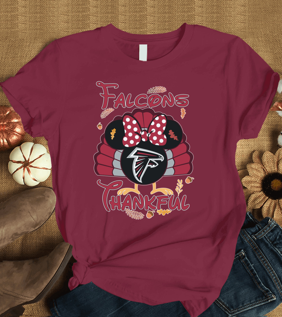 Falcons Thankful Minnie Thanksgiving Atlanta T-Shirt