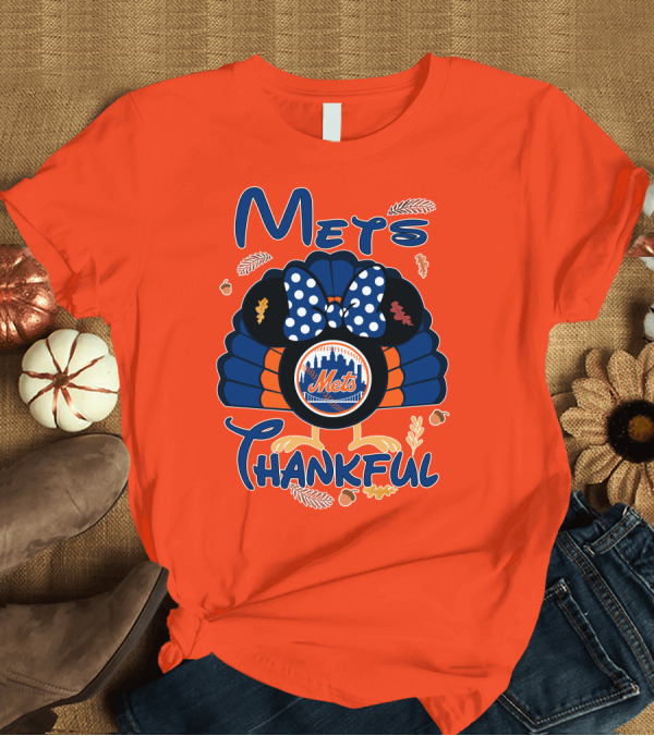T-Shirt: Mets Thankful Thanksgiving Minnie T-Shirt Mets Thankful Thanksgiving Minnie T-Shirt