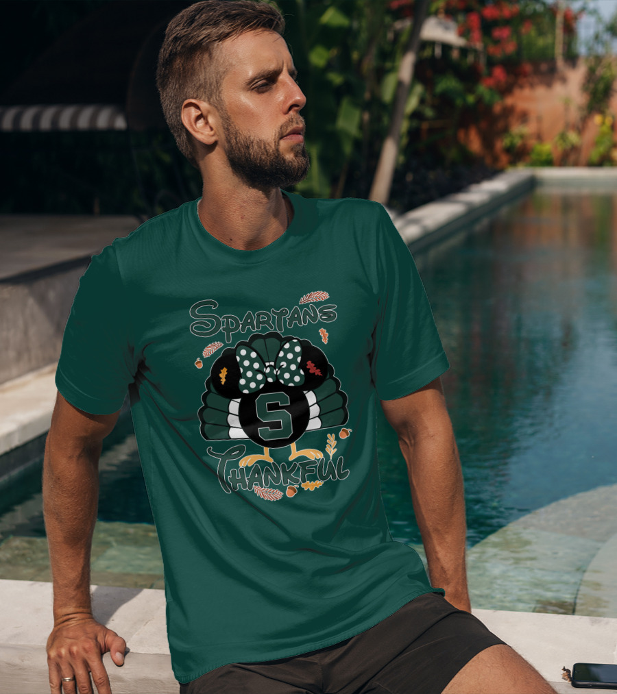 Spartans Thankful Thanksgiving Minnie Michigan State T-Shirt