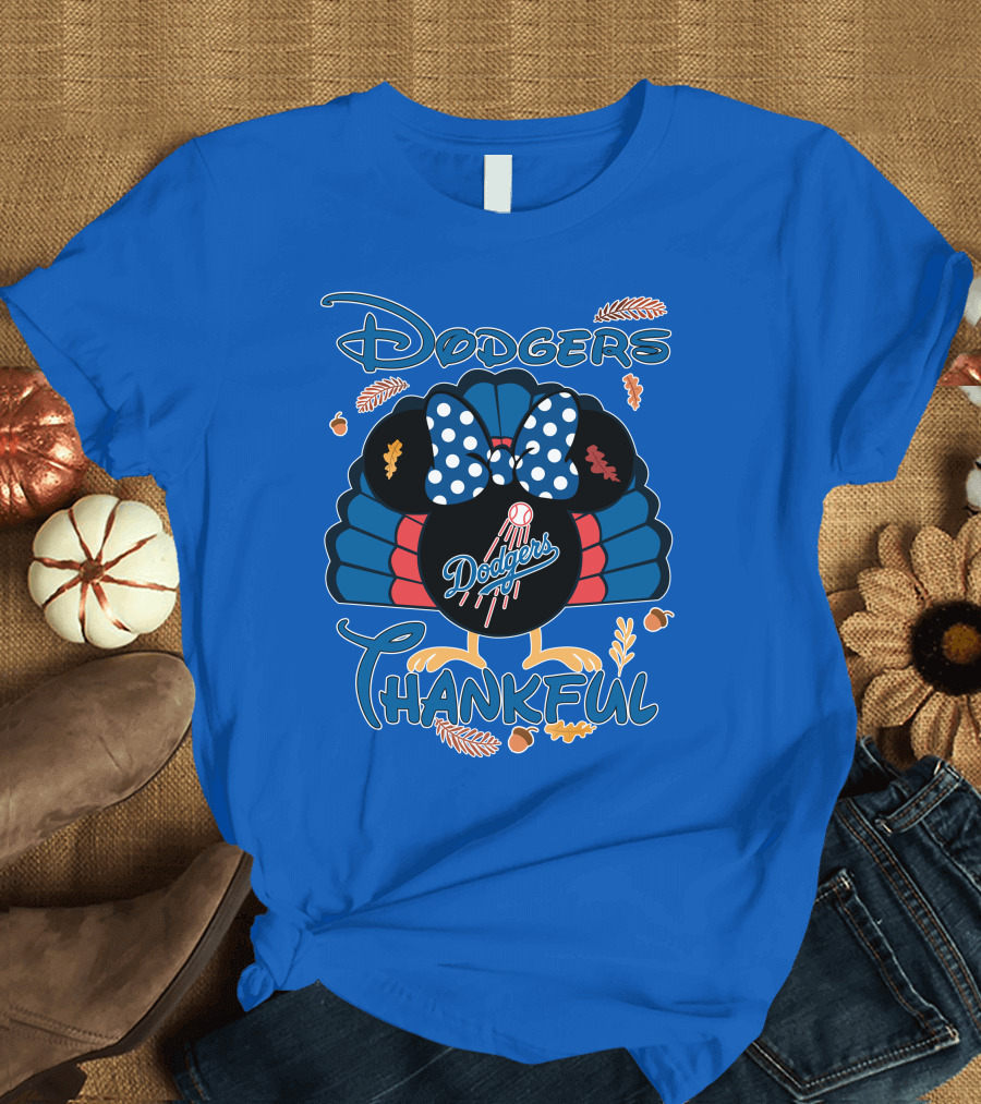 Dodgers Thankful Minnie Thanksgiving T-Shirt