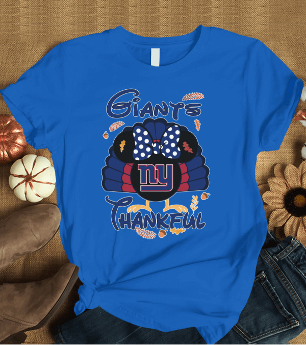 T-Shirt: Giants Thankful New York Turkey Minnie Bow T-Shirt Giants Thankful New York Turkey Minnie Bow T-Shirt