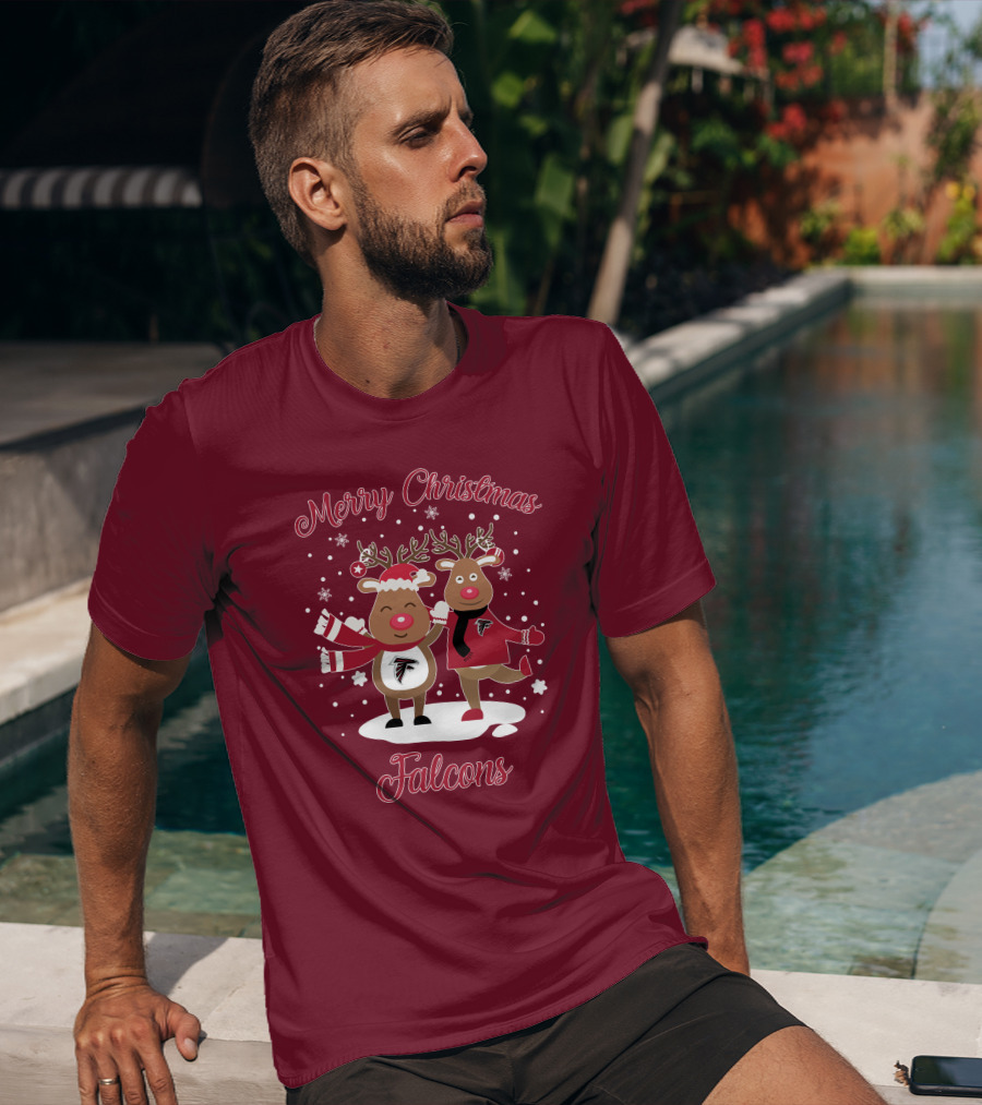Merry Christmas Atlanta Falcons Reindeer T-Shirt
