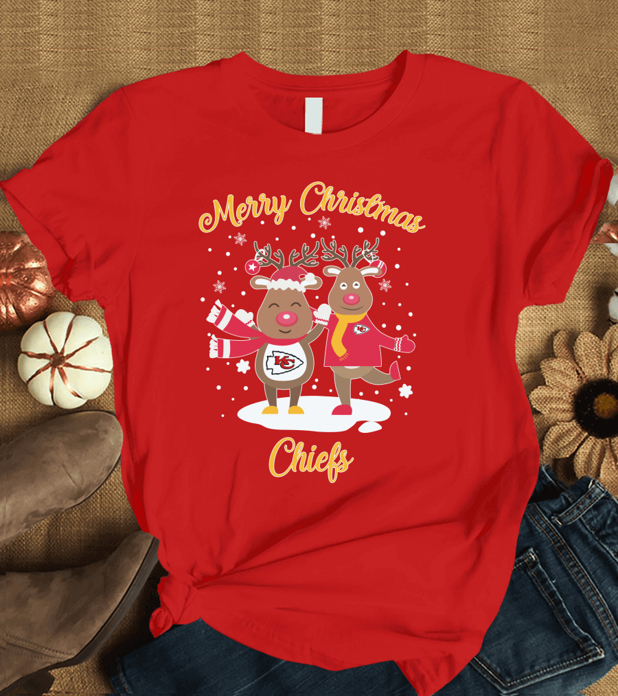 Merry Christmas Kansas City Chiefs Reindeer Chiefs T-Shirt