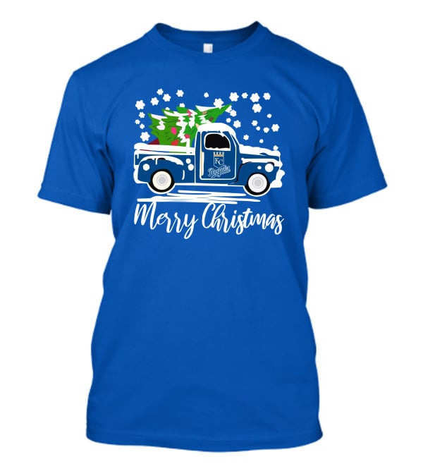 Kansas City Royals Vintage Car Merry Christmas Tree Winter Holiday T-Shirt