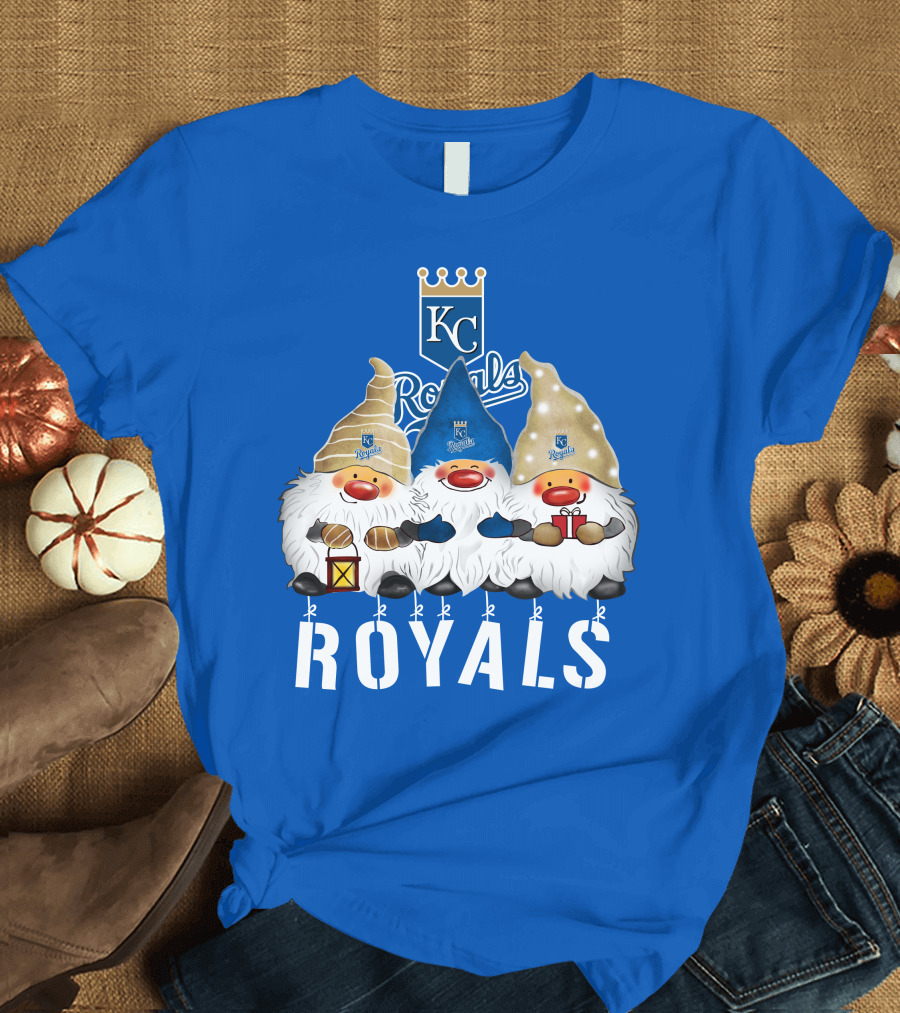 Kansas City Royals Merry Christmas Happy Holidays Gnomes T-Shirt