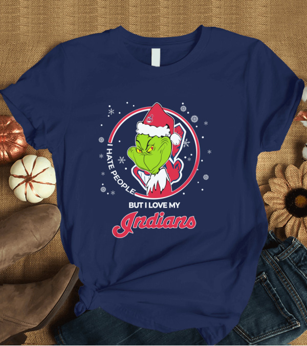 T-Shirt: I Hate People But I Love My Indians Christmas Grinch Santa T-Shirt I Hate People But I Love My Indians Christmas Grinch Santa T-Shirt