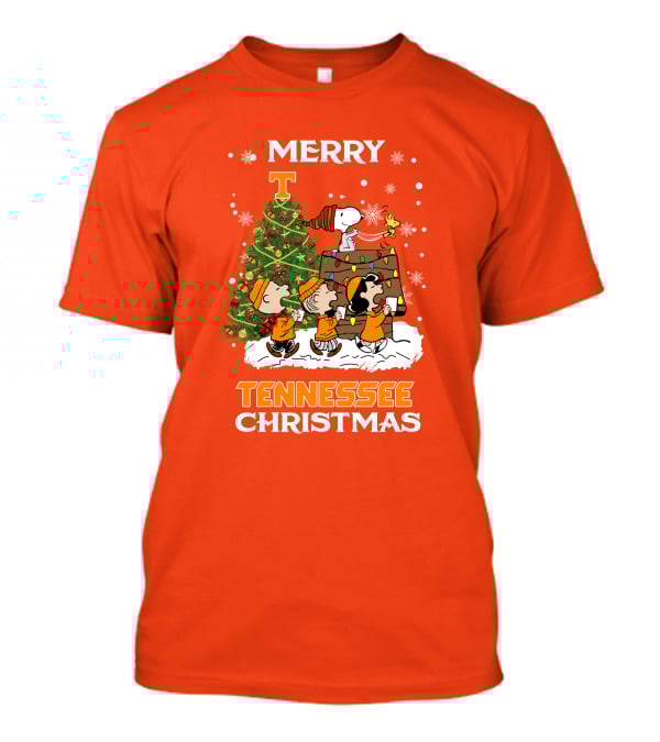Merry Tennessee Christmas Peanuts Tree With Snoopy And Friends T-Shirt