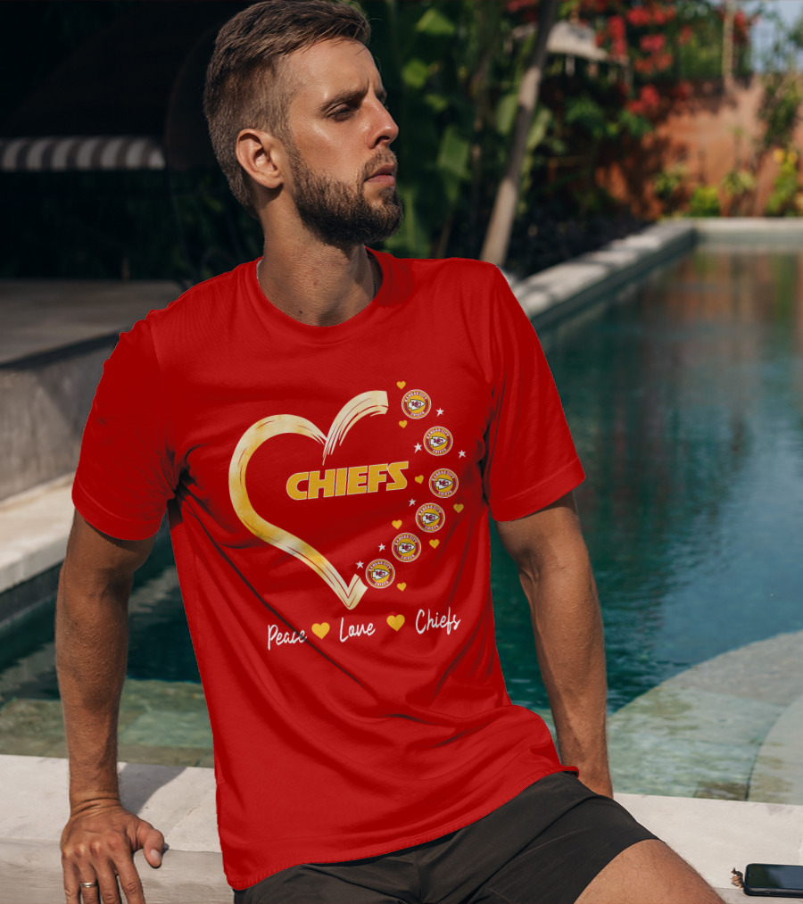 Peace Love Kansas City Chiefs Heart T-Shirt