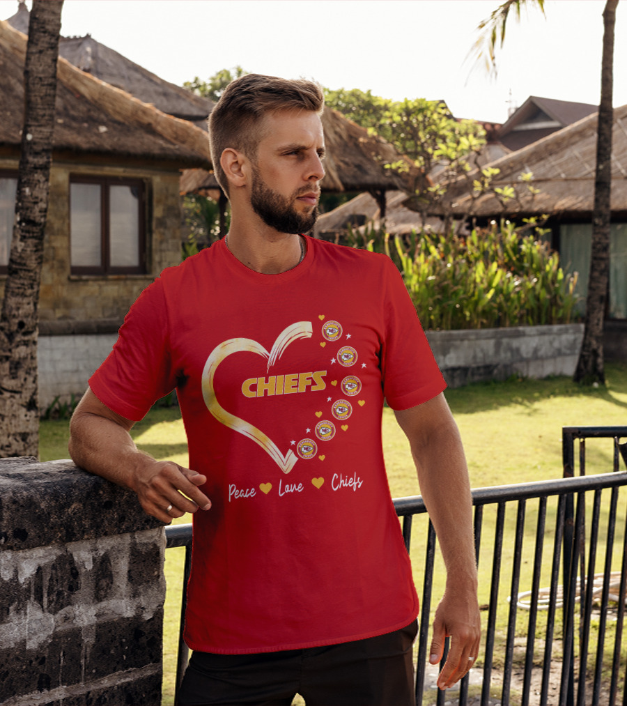 Peace Love Kansas City Chiefs Heart T-Shirt