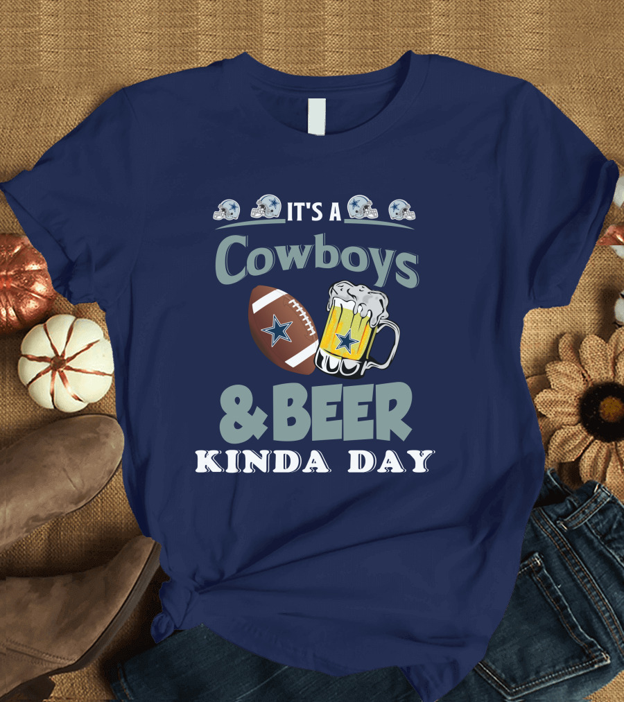 Dallas Cowboys Football Beer Kinda Day Football Helmet Star Mug T-Shirt