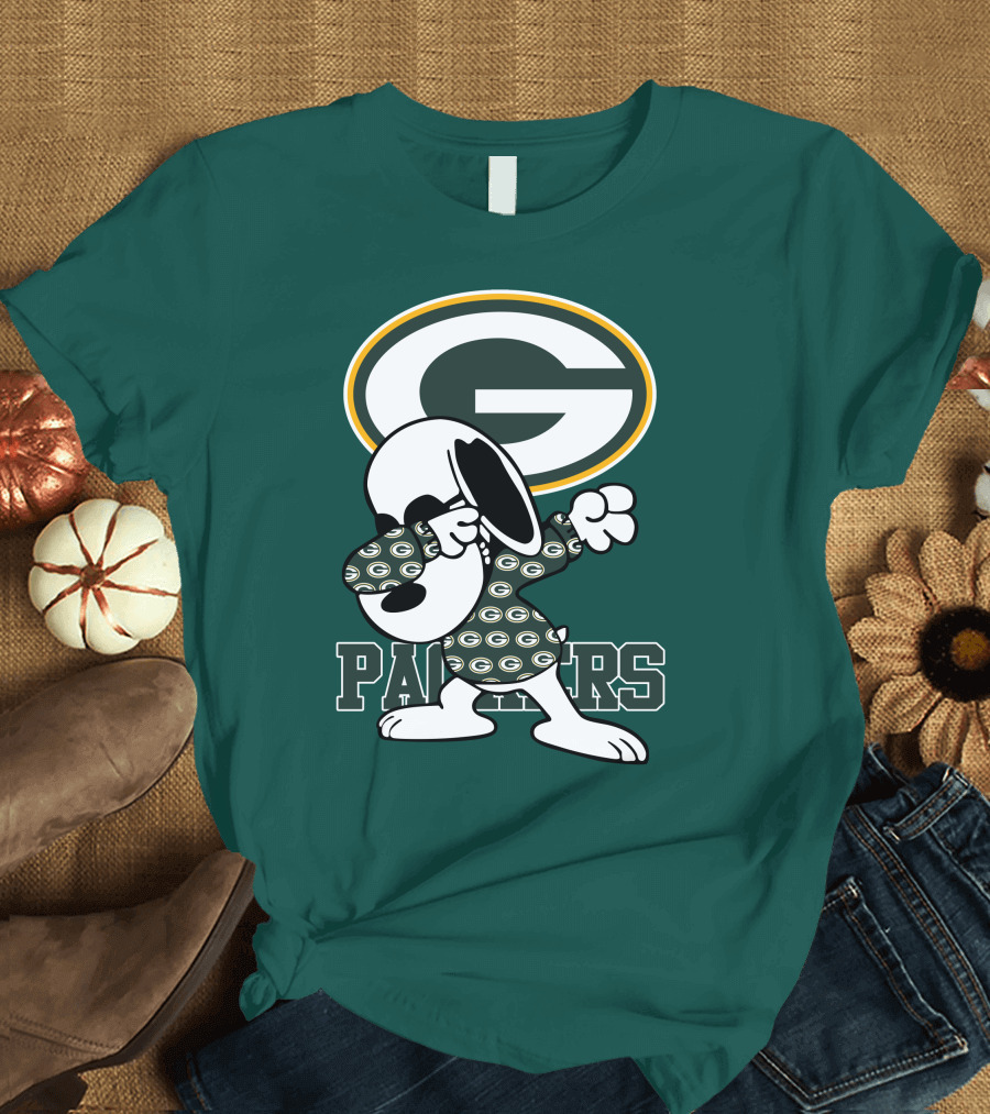 Green Bay Packers Snoopy Dabbing Packers T-Shirt