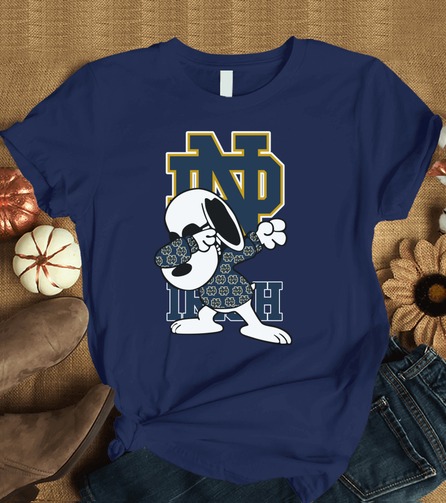 ND Irish Snoopy Dabbing Notre Dame Fighting Irish T-Shirt