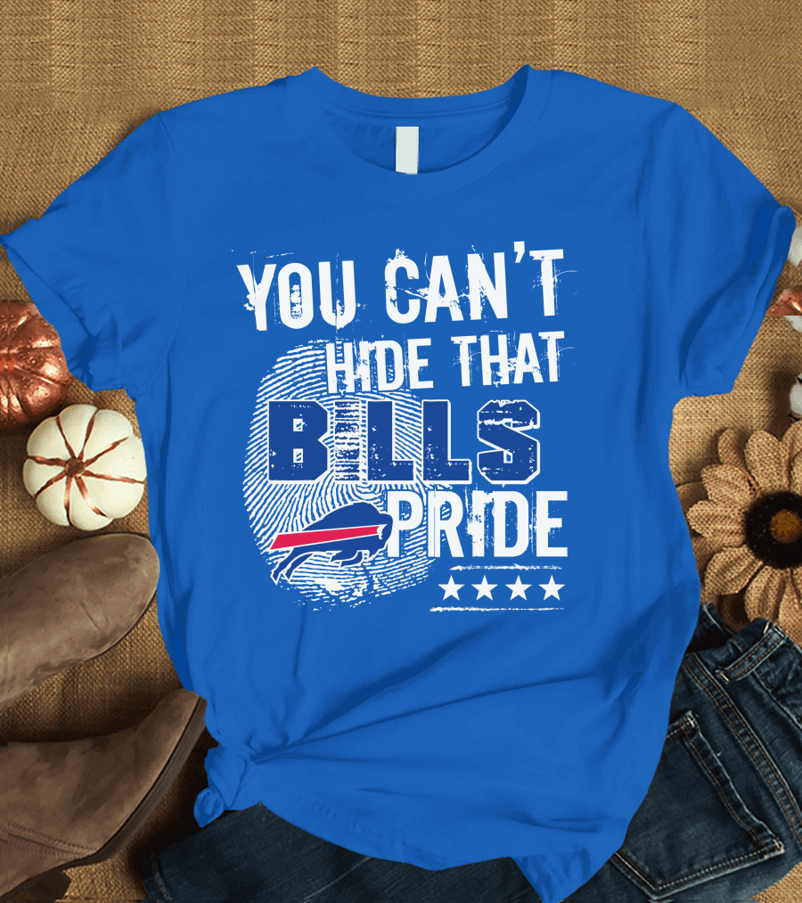 You Can't Hide That Bills Pride Buffalo Bills Logo Fingerprint Stars T-Shirt