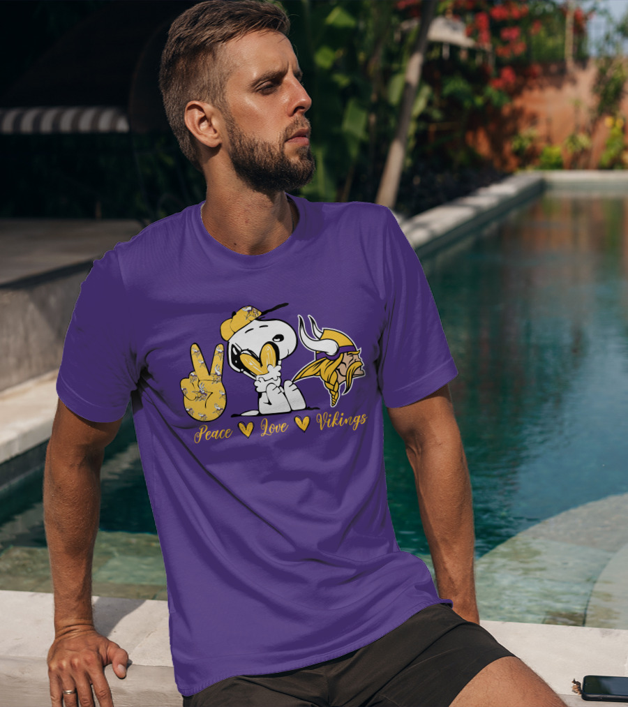 Peace Love Vikings Snoopy Minnesota T-Shirt