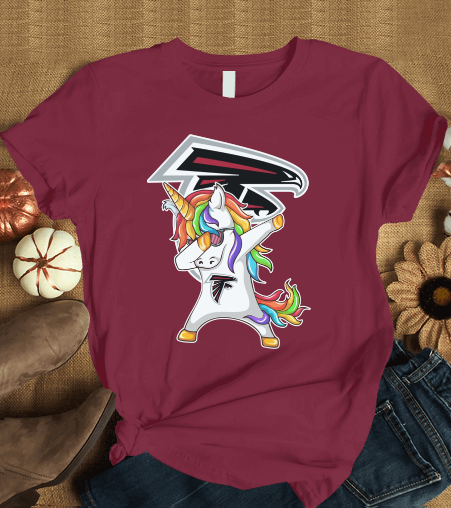 Atlanta Falcons Unicorn Rainbow Dabbing T-Shirt