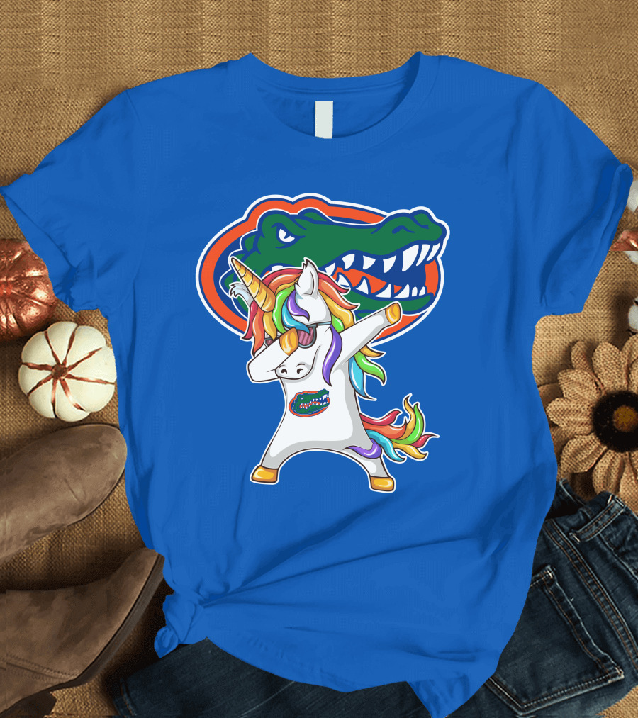 Florida Gators Dabbing Unicorn Rainbow Mane T-Shirt