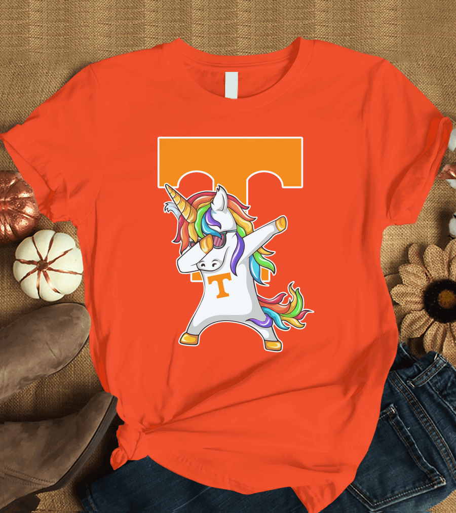 Tennessee Volunteers Dabbing Unicorn with Iconic Orange T T-Shirt