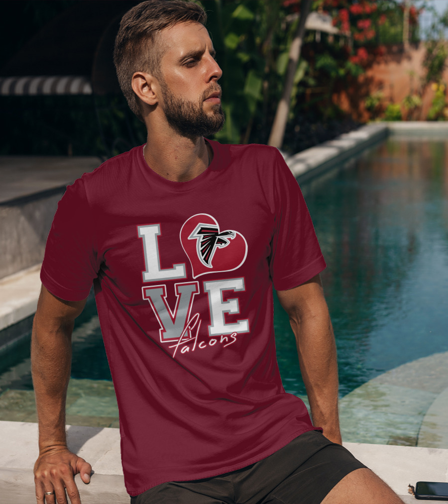 LOVE Atlanta Falcons Heart T-Shirt
