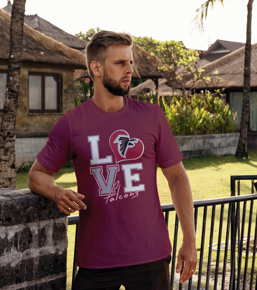 LOVE Atlanta Falcons Heart T-Shirt