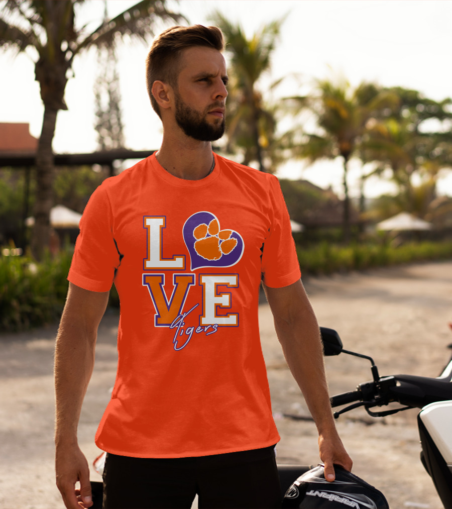 LOVE Heart Tigers Clemson T-Shirt